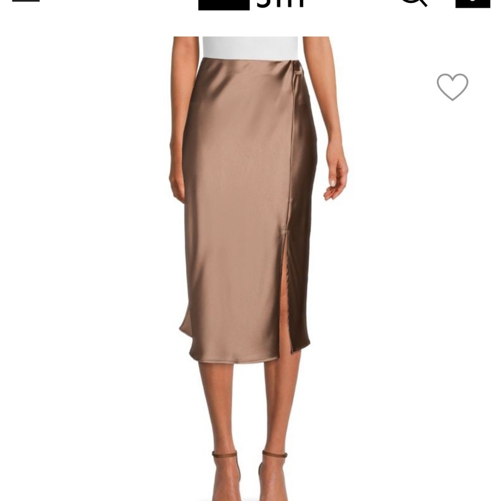 Renee C. Brown Satin Midi Skirt